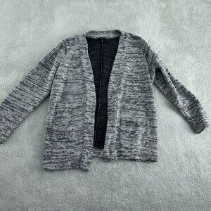 J.Crew Womens Long Sleeve  Cardigan Sweater Large Polyester Cotton Gray 4863